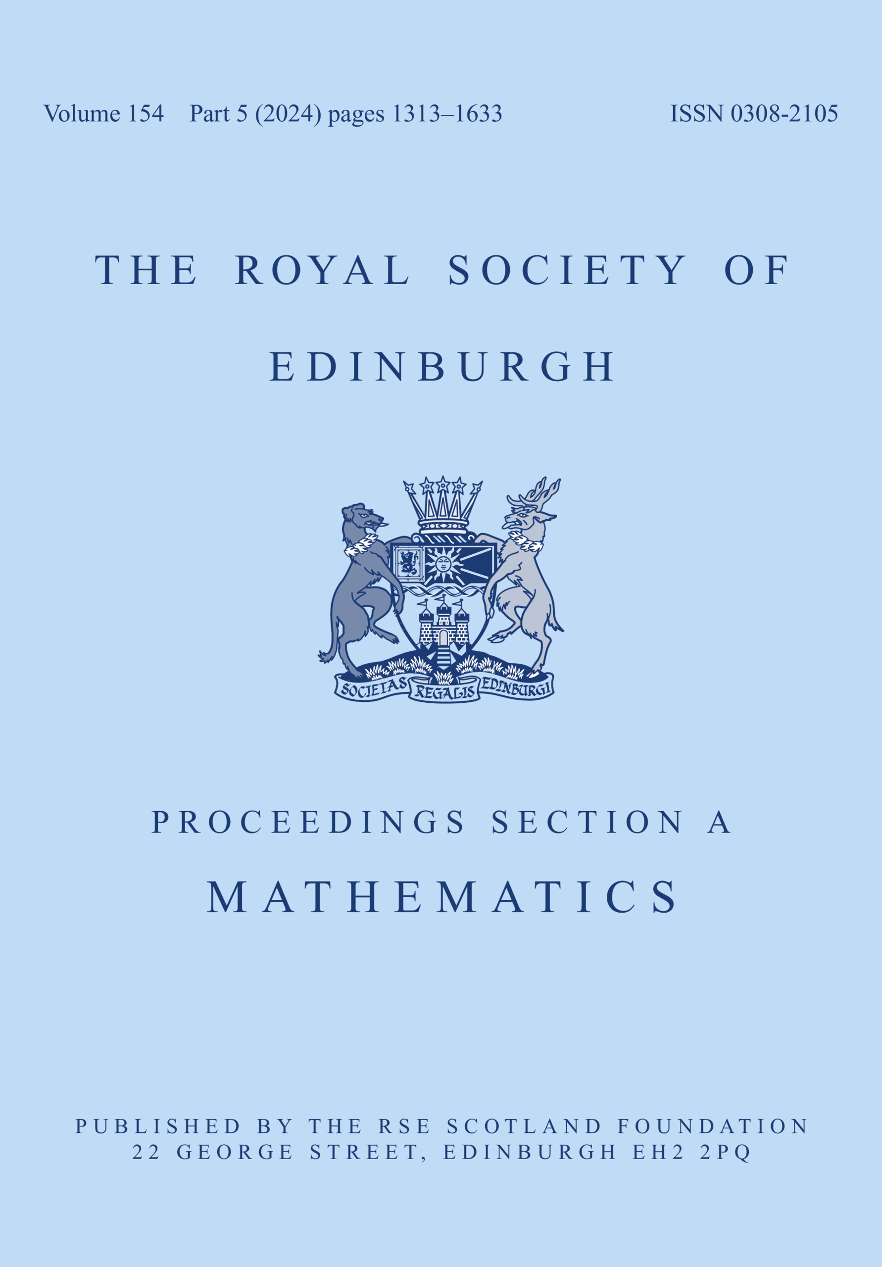 Proceedings of the Royal Society of Edinburgh Section A: Mathematics